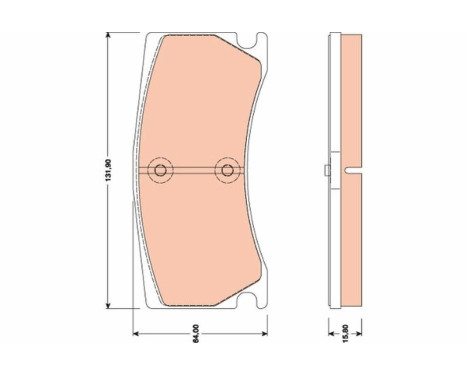Brake Pad Set, disc brake GDB1801 TRW, Image 2