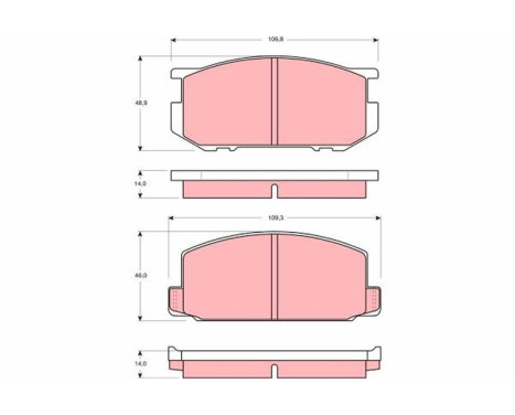 Brake Pad Set, disc brake GDB181 TRW