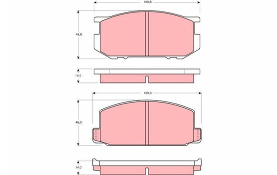 Brake Pad Set, disc brake GDB181 TRW