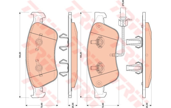 Brake Pad Set, disc brake GDB1811 TRW