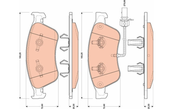 Brake Pad Set, disc brake GDB1811 TRW, Image 2
