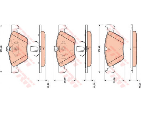 Brake Pad Set, disc brake GDB1815 TRW