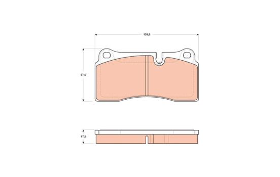 Brake Pad Set, disc brake GDB1816 TRW, Image 2