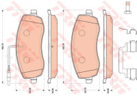 Brake Pad Set, disc brake GDB1820 TRW