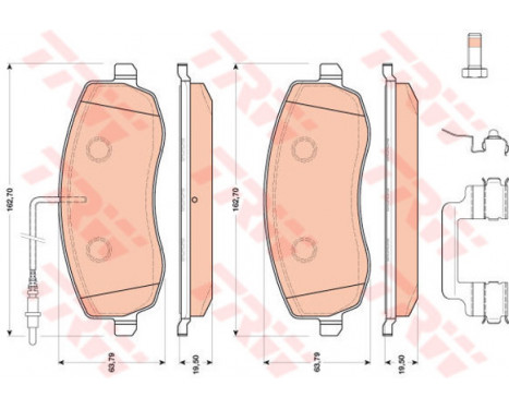Brake Pad Set, disc brake GDB1820 TRW