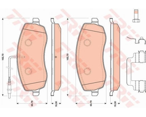 Brake Pad Set, disc brake GDB1820 TRW, Image 2