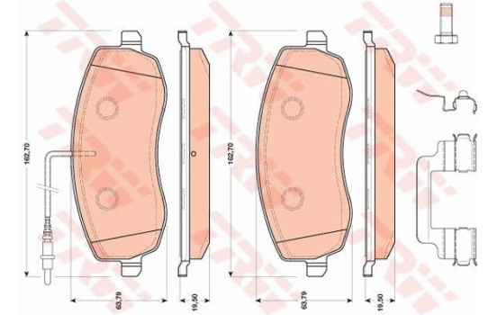 Brake Pad Set, disc brake GDB1820 TRW, Image 2