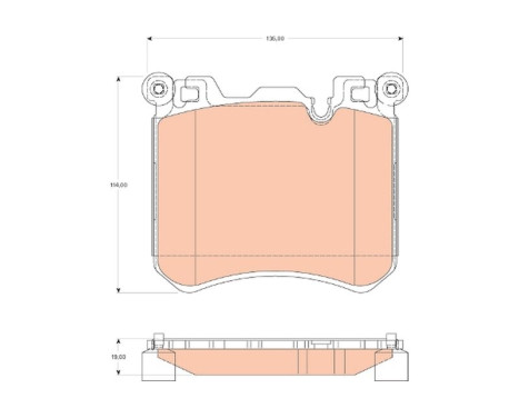 Brake Pad Set, disc brake GDB1826 TRW, Image 2