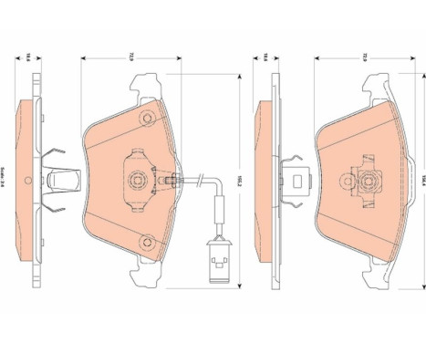 Brake Pad Set, disc brake GDB1832 TRW, Image 2