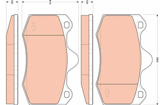 Brake Pad Set, disc brake GDB1852 TRW, Image 2