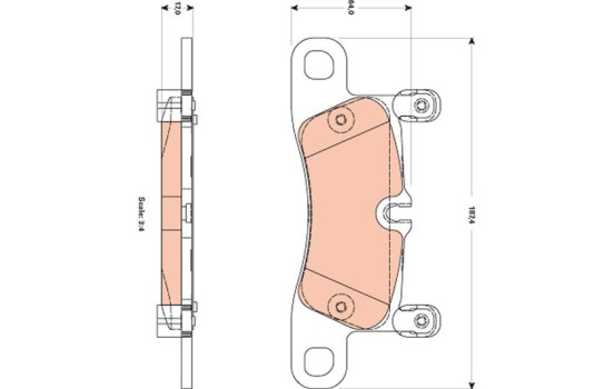 Brake Pad Set, disc brake GDB1876 TRW, Image 2