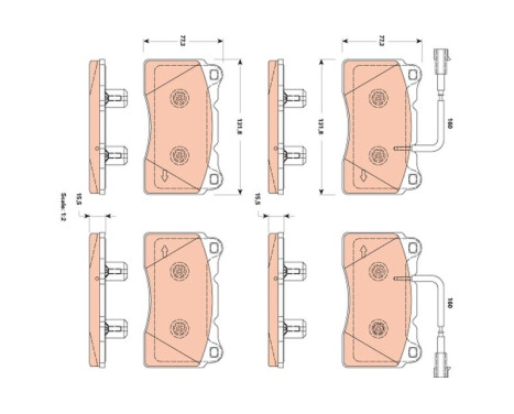 Brake Pad Set, disc brake GDB1888 TRW, Image 2
