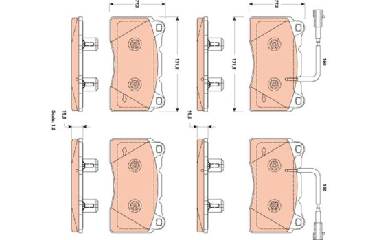 Brake Pad Set, disc brake GDB1888 TRW, Image 2