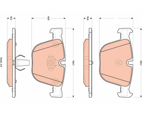 Brake Pad Set, disc brake GDB1892 TRW, Image 2