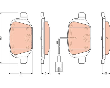 Brake Pad Set, disc brake GDB1894 TRW, Image 2