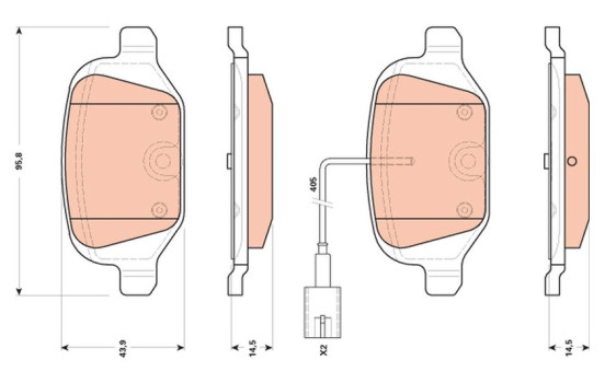 Brake Pad Set, disc brake GDB1894 TRW, Image 2