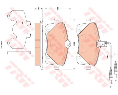 Brake Pad Set, disc brake GDB1895 TRW