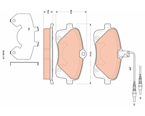 Brake Pad Set, disc brake GDB1895 TRW, Image 2