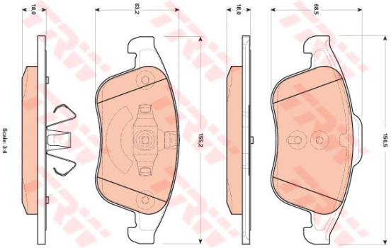 Brake Pad Set, disc brake GDB1896 TRW