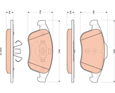 Brake Pad Set, disc brake GDB1896 TRW, Image 2