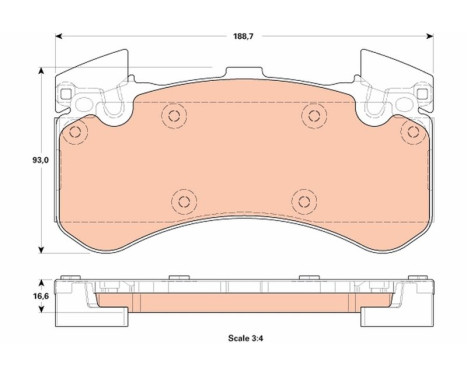 Brake Pad Set, disc brake GDB1911 TRW, Image 2