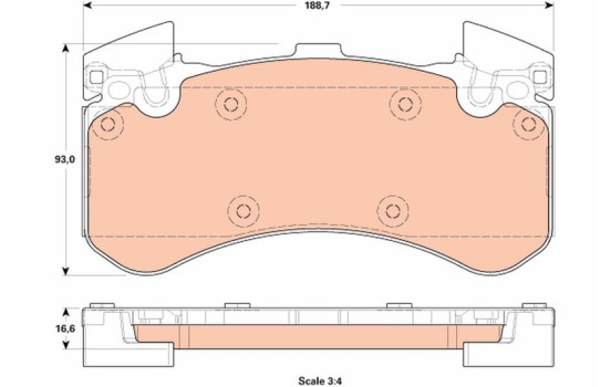 Brake Pad Set, disc brake GDB1911 TRW, Image 2
