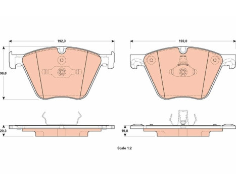 Brake Pad Set, disc brake GDB1915 TRW, Image 2