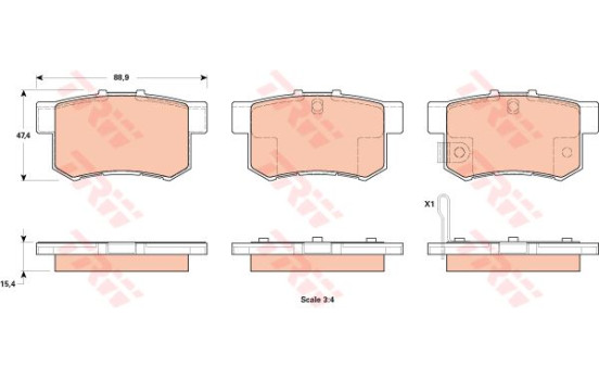 Brake Pad Set, disc brake GDB1923 TRW