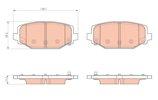 Brake Pad Set, disc brake GDB1936 TRW, Image 2