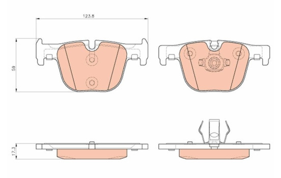 Brake Pad Set, disc brake GDB1937 TRW, Image 2