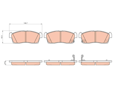 Brake Pad Set, disc brake GDB1940 TRW