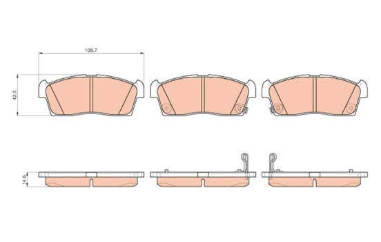 Brake Pad Set, disc brake GDB1940 TRW