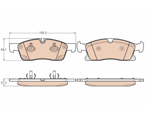 Brake Pad Set, disc brake GDB1946 TRW, Image 2