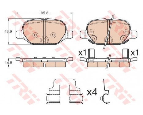 Brake Pad Set, disc brake GDB1950 TRW