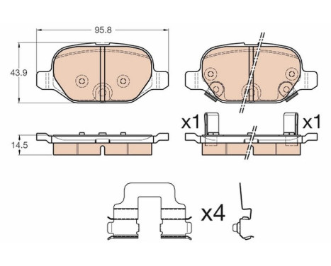 Brake Pad Set, disc brake GDB1950 TRW, Image 2