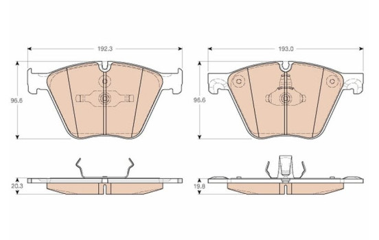 Brake Pad Set, disc brake GDB1964 TRW, Image 2