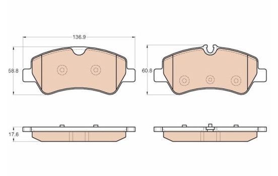 Brake Pad Set, disc brake GDB1968 TRW, Image 2