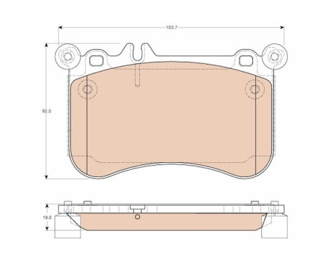 Brake Pad Set, disc brake GDB1972 TRW, Image 2