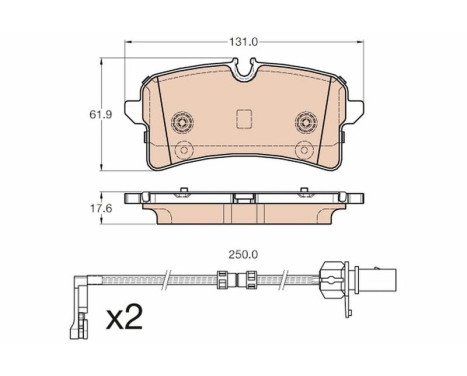 Brake Pad Set, disc brake GDB1975 TRW, Image 2