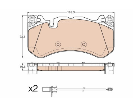 Brake Pad Set, disc brake GDB1977 TRW, Image 2