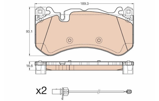 Brake Pad Set, disc brake GDB1977 TRW, Image 2