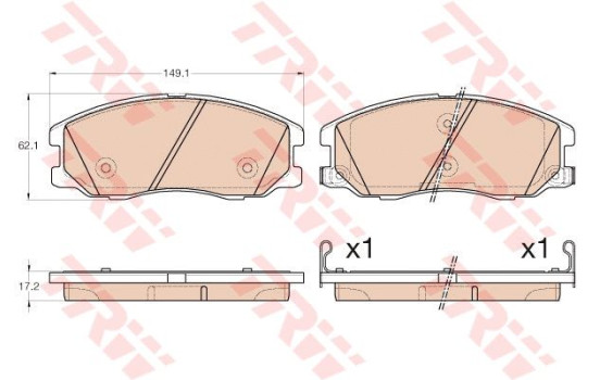 Brake Pad Set, disc brake GDB1978 TRW