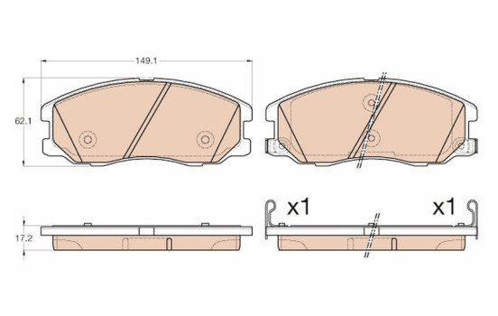 Brake Pad Set, disc brake GDB1978 TRW, Image 2