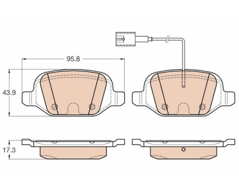 Brake Pad Set, disc brake GDB1985 TRW, Image 2