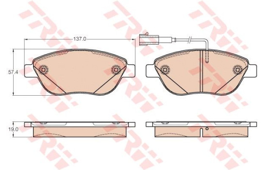 Brake Pad Set, disc brake GDB2001 TRW