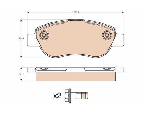 Brake Pad Set, disc brake GDB2008 TRW