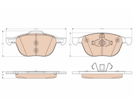 Brake Pad Set, disc brake GDB2011 TRW, Image 2