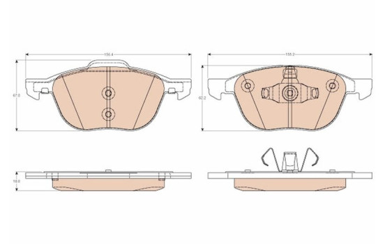 Brake Pad Set, disc brake GDB2011 TRW, Image 2