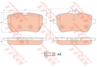 Brake Pad Set, disc brake GDB2014 TRW