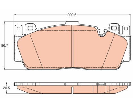 Brake Pad Set, disc brake GDB2020 TRW, Image 2